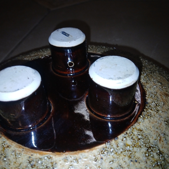 Vintage MCM Yamasan Tri-footed Ikebana Bowl Planter Thick Sand Glaze - Picture 7 of 11